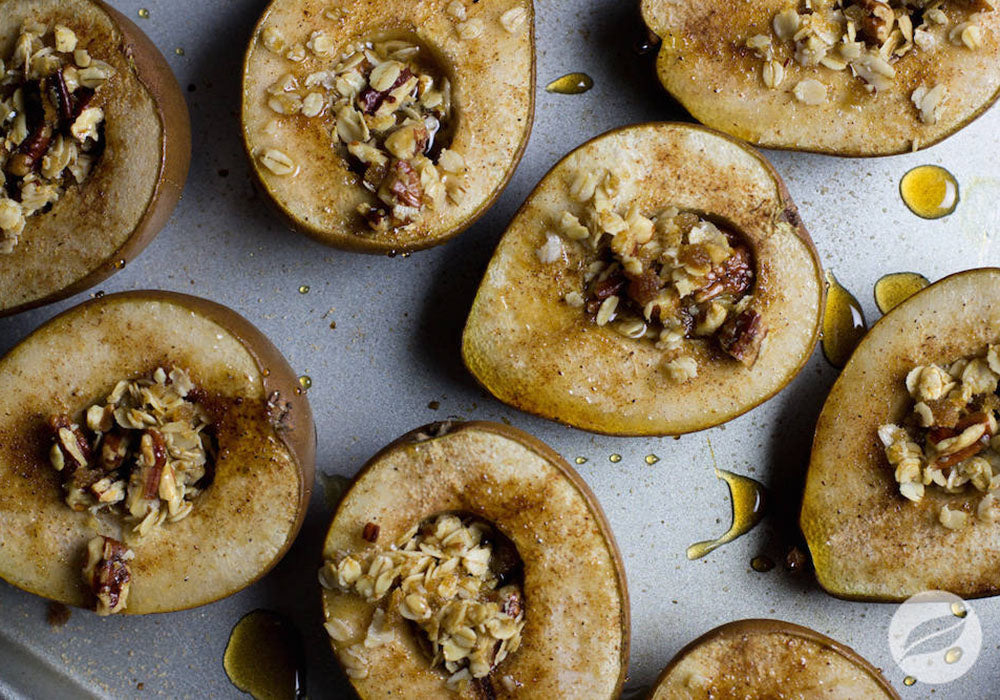 Maple Chai Baked Pears