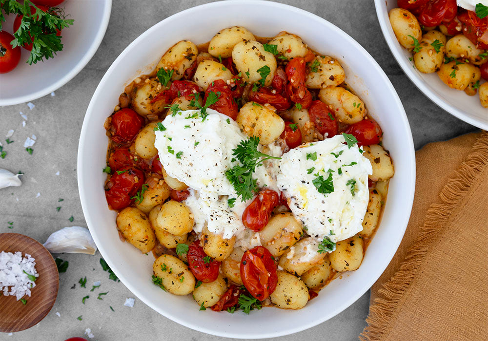 Cherry Tomato Gnocchi with Burrata