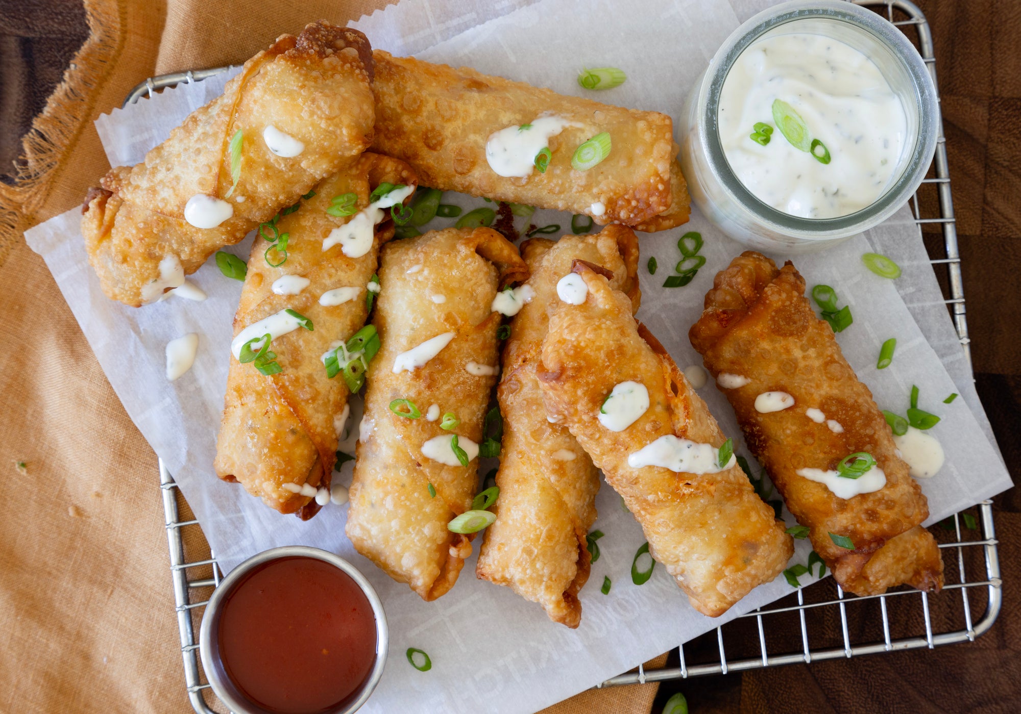 Buffalo Chicken Egg Rolls